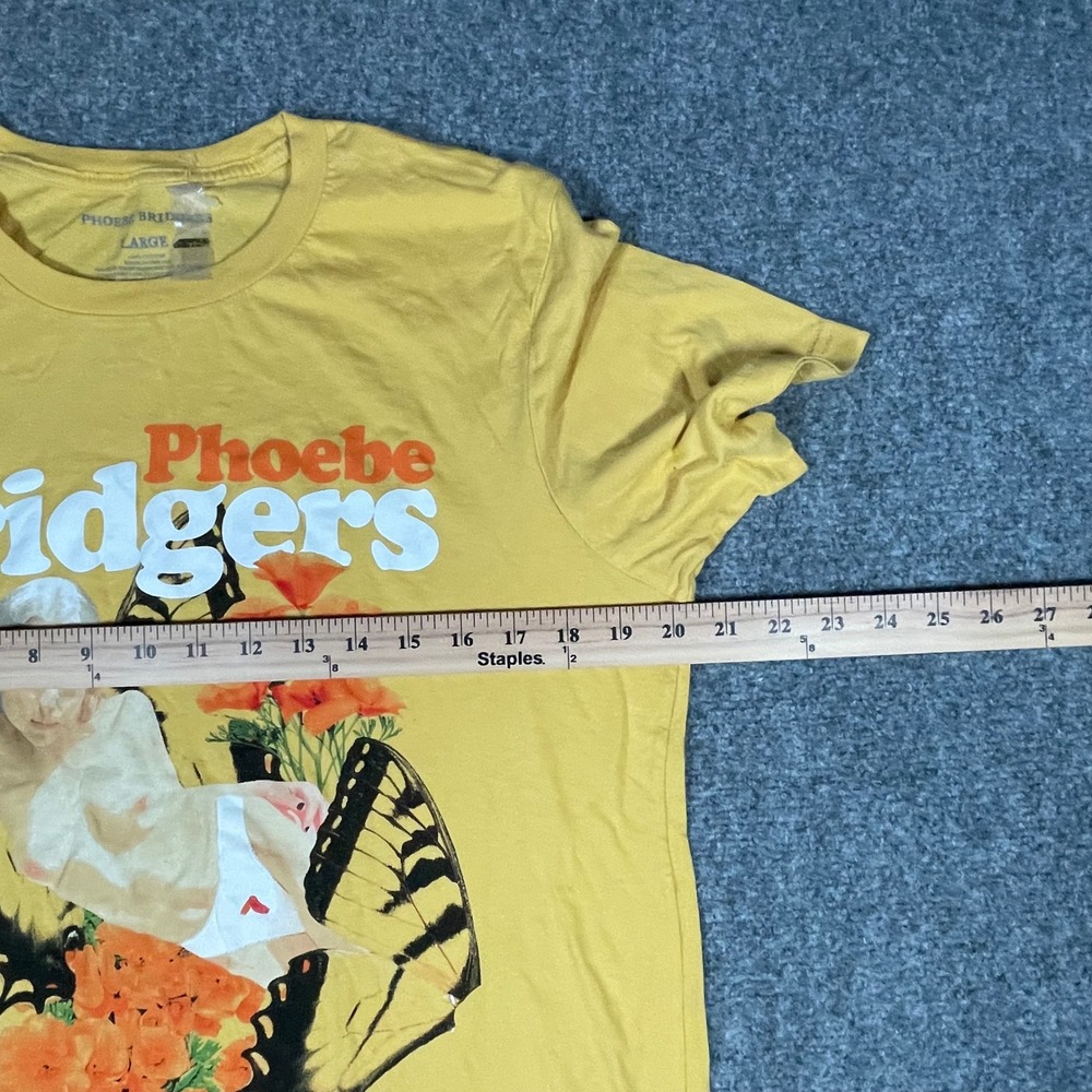 NWOT Phoebe Bridgers T-Shirt Unisex Large Yellow Butterfly Graphic Band Tee - Picture 3 of 7